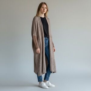 Silence + Noise Brown Knit Cardigan